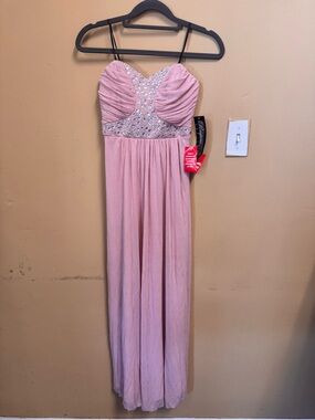 Beaded Blush Pink Chiffon Evening Chemise
